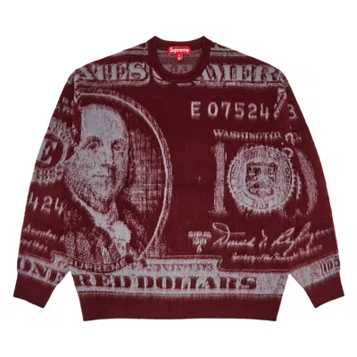 Pre-owned Supreme Money Sweater 'burgundy' | Red | Men's Size M