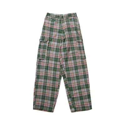 Pre-owned Sky High Farm Workwear Flannel Cargo Pants 'green' | Men's Size L