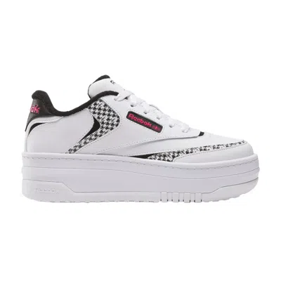 Pre-owned Reebok Club C Extra Big Kid 'black Pink Houndstooth' | White | Kid's Size 7
