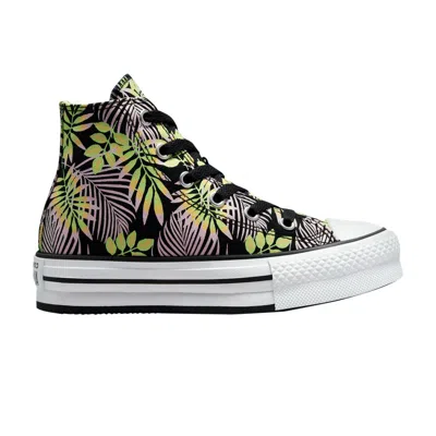 Pre-owned Converse Chuck Taylor All Star Eva Lift Platform High Gs 'bright Plants' | Black | Kid's Size 13