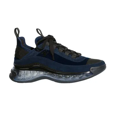 Pre-owned Chanel Wmns Velvet Calfskin Grosgrain Sneaker 'navy Blue' | Women's Size 38