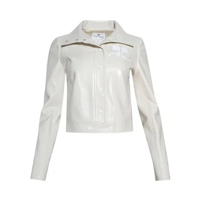 Pre-owned Courrèges Vinyl Reedition Jacket 'off White' | Women's Size 40