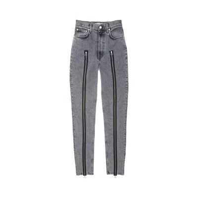 Pre-owned Helmut Lang Runway Hi Spikes Zipper Jeans 'grey' | Women's Size 26