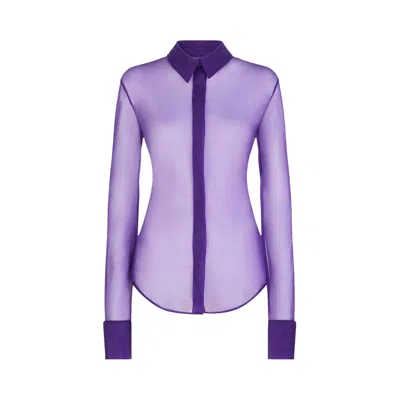 Pre-owned Attico The  Elton Shirt 'purple' | Women's Size 38