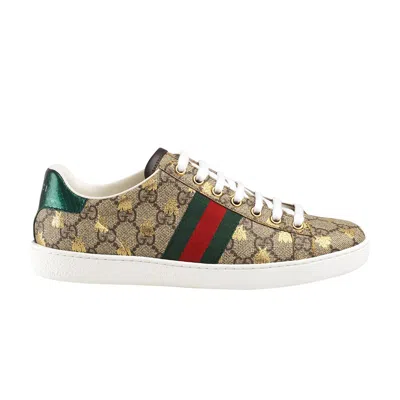 Pre-owned Gucci Wmns Gg Supreme 'bees' | Tan | Women's Size 38 In Brown