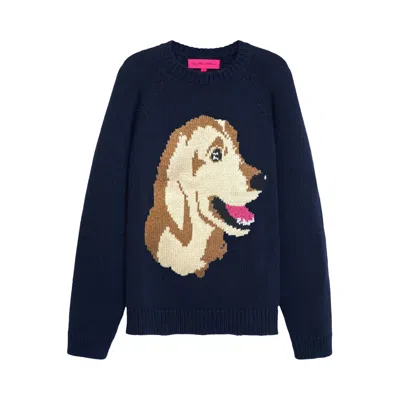 Pre-owned The Elder Statesman Retriever Raglan Crew 'navy' | Blue | Men's Size L