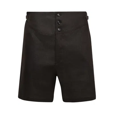 Pre-owned Bode Linen Shorts 'brown/black' | Men's Size 34