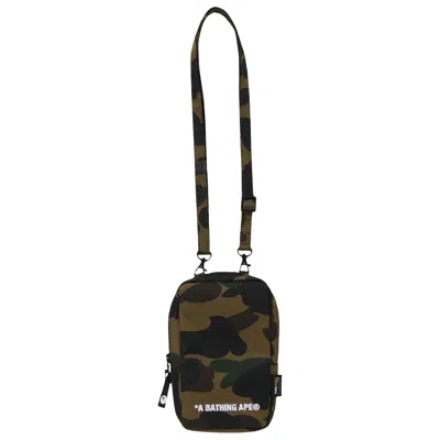 Pre-owned Bape 1st Camo Cordura Phone Shoulder Bag 'green' | Men's Size Onesize