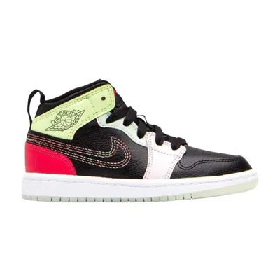 Pre-owned Air Jordan 1 Mid Se Ps 'glow In The Dark' | Black | Kid's Size 12