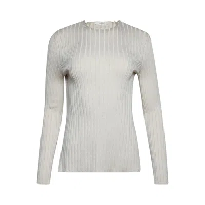 Pre-owned The Row Open Back Ribbed Silk Sweater 'latte' | Grey | Women's Size S