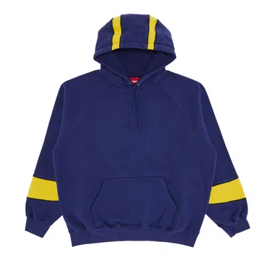 Pre-owned Supreme Paneled Hooded Sweatshirt 'washed Navy' | Blue | Men's Size M