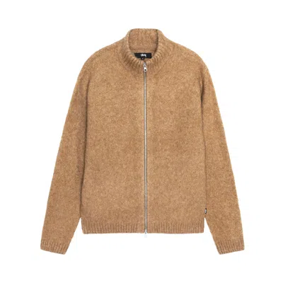 Pre-owned Stussy Full Zip Brushed Merino Sweater 'camel' | Brown | Men's Size L