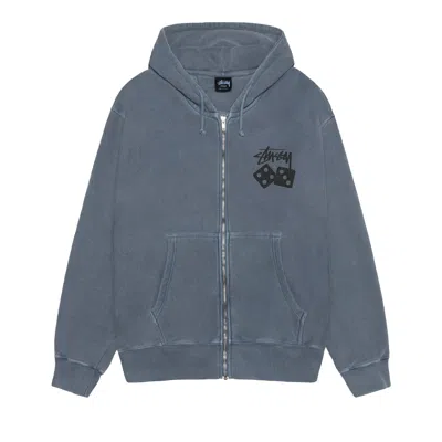 Pre-owned Stussy Dice Zip Hoodie Pigment Dyed 'navy' | Blue | Men's Size Xl