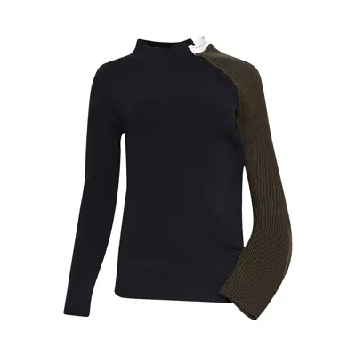 Pre-owned Sacai Knit Sweater 'navy/khaki' | Multi-color | Women's Size 1