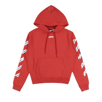 Pre-owned Off-white Baggage Tape Arrows Hoodie 'red' | Men's Size Xxs