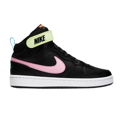 Pre-owned Nike Court Borough Mid 2 Gs 'black Pink Blue Fury' | Kid's Size 6.5
