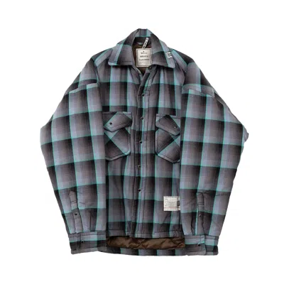 Pre-owned Miharayasuhiro Maison Mihara Yasuhiro Check Puffer Shirt 'blue' | Men's Size 48