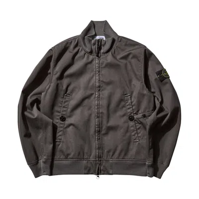 Pre-owned Stone Island Compass Patch Bomber Jacket 'charcoal' | Brown | Men's Size Xl