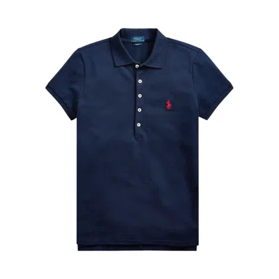 Pre-owned Polo Ralph Lauren Julie Slim Fit Stretch Polo Shirt 'newport Navy' | Blue | Women's Size M