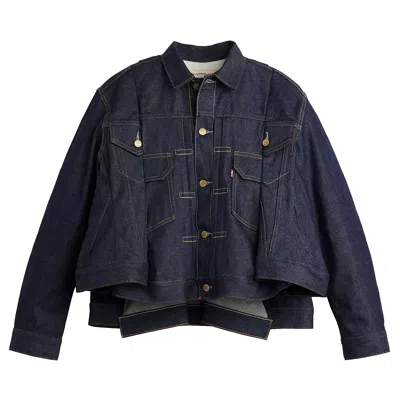 Pre-owned Levi's X Sacai Denim Jacket 'dark Wash' | Blue | Women's Size 3