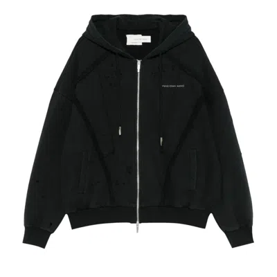 Pre-owned Feng Chen Wang Deconstruction Zip Hoodie 'black' | Men's Size Xl