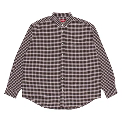 Pre-owned Supreme Loose Fit Oxford Shirt 'brown Plaid' | Men's Size M