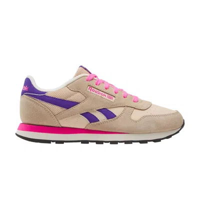 Pre-owned Reebok Classic Leather Big Kid 'tapioca Atomic Pink' | Tan | Kid's Size 6.5 In Brown