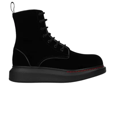Pre-owned Alexander Mcqueen Wmns Hybrid Lace Up Boot 'velvet Black' | Women's Size 35