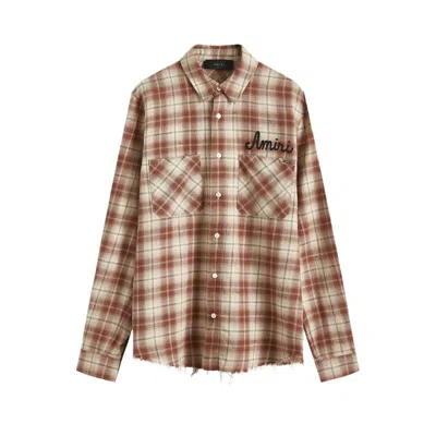 Pre-owned Amiri Shotgun Flannel Shirt 'chocolate' | Brown | Men's Size M