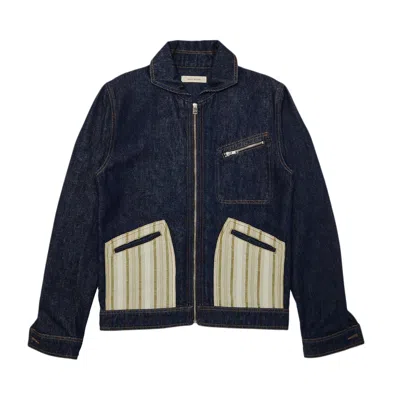 Pre-owned Wales Bonner Miles Denim Jacket 'blue/multicolor' | Men's Size 46
