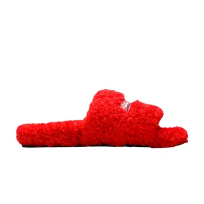Pre-owned Balenciaga Wmns Furry Slides 'red' | Women's Size 37