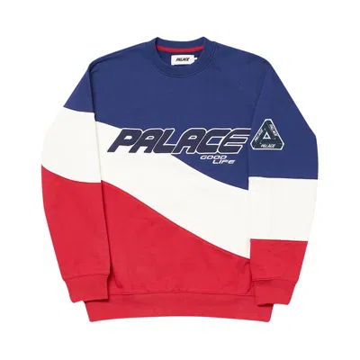 Pre-owned Palace Sign Das Waver Crew 'blue/white/red' | Men's Size Xl