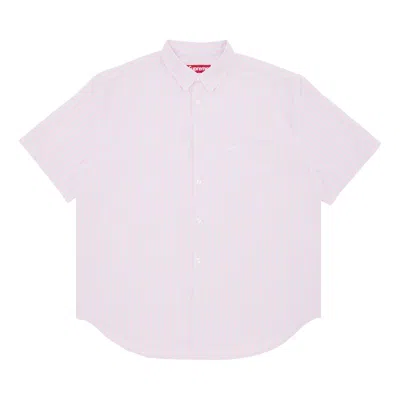 Pre-owned Supreme Loose Fit Oxford Short-sleeve Shirt 'pink Stripe' | Men's Size Xl