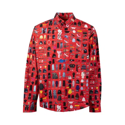 Pre-owned Balenciaga Long-sleeve Large Fit Shirt 'red' | Men's Size 39