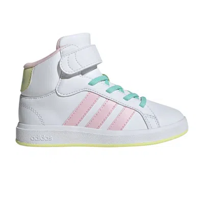 Pre-owned Adidas Originals Adidas Grand Court Mid K 'white Clear Pink Yellow' | Kid's Size 3.5