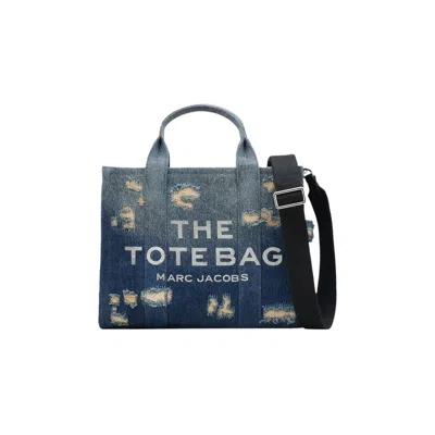 Pre-owned Marc Jacobs Rip And Repair Denim Medium Tote Bag 'punk/indigo' | Blue | Women's Size Onesize