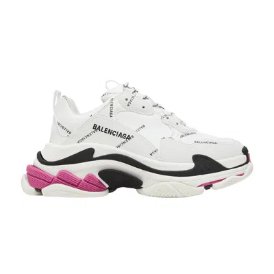Pre-owned Balenciaga Wmns Triple S Sneaker 'allover Logo - White Pink' | Women's Size 36