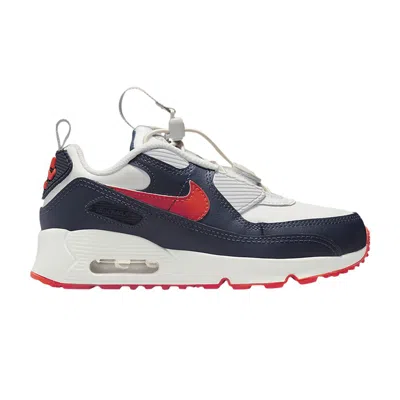 Pre-owned Nike Air Max 90 Toggle Ps 'white Midnight Navy' | Kid's Size 2