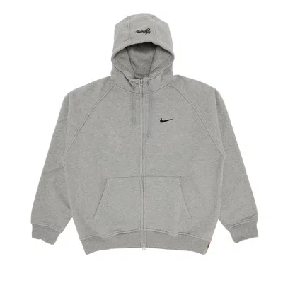 Pre-owned Supreme X Nike Zip Up Hooded Sweatshirt 'heather Grey' | Men's Size S