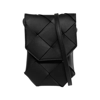 Pre-owned Bottega Veneta Diago Vertical Leather Phone Pouch 'black' | Men's Size Onesize