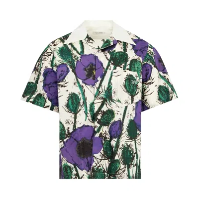 Pre-owned Wales Bonner Highlife Bowling Shirt 'poppy Purple' | Men's Size 52