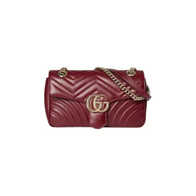 Pre-owned Gucci Marmont Small Shoulder Bag 'rosso Ancora' | Red | Women's Size Onesize