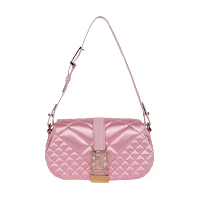 Pre-owned Versace Greca Goddess Quilted Satin Shoulder Bag 'pale Pink' | Women's Size Onesize