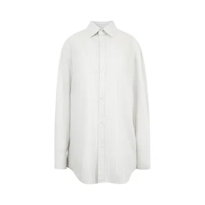 Pre-owned Saint Laurent Long-sleeve Shirt 'blanc/gris' | Grey | Women's Size 38