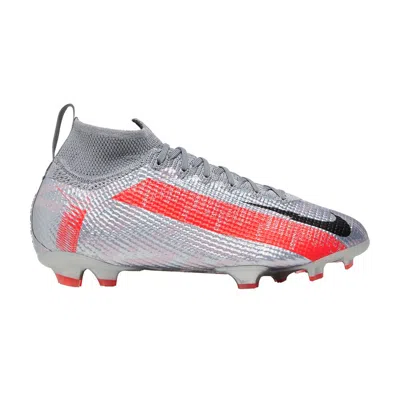 Pre-owned Nike Mercurial Superfly 7 Elite Fg Gs 'metallic Grey Crimson' | Silver | Kid's Size 6