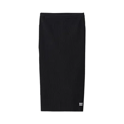 Pre-owned Miu Miu Viscose Skirt 'black' | Women's Size 40