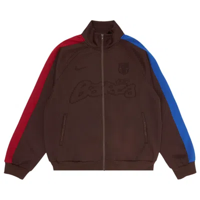 Pre-owned Nike Fc Barcelona X Cactus Jack Retro Zip Anthem Jacket 'brown' | Men's Size Xl