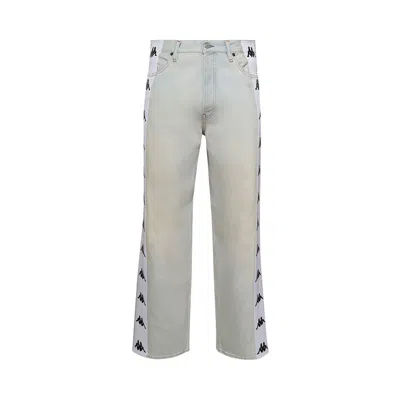 Pre-owned Acne Studios X Kappa 1981m Baggy Fit Jeans 'light Blue/white' | Men's Size 54