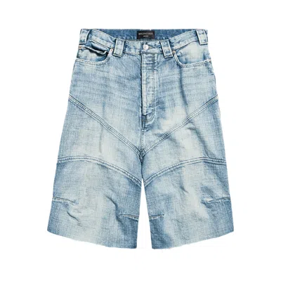 Pre-owned Balenciaga Knee Dart Shorts 'light Blue' | Men's Size M