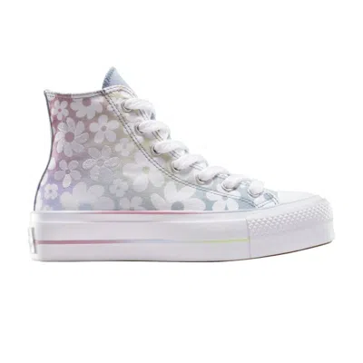 Pre-owned Converse Wmns Chuck Taylor All Star Lift Platform High 'gradient Flowers' | Purple | Women's Size 5.